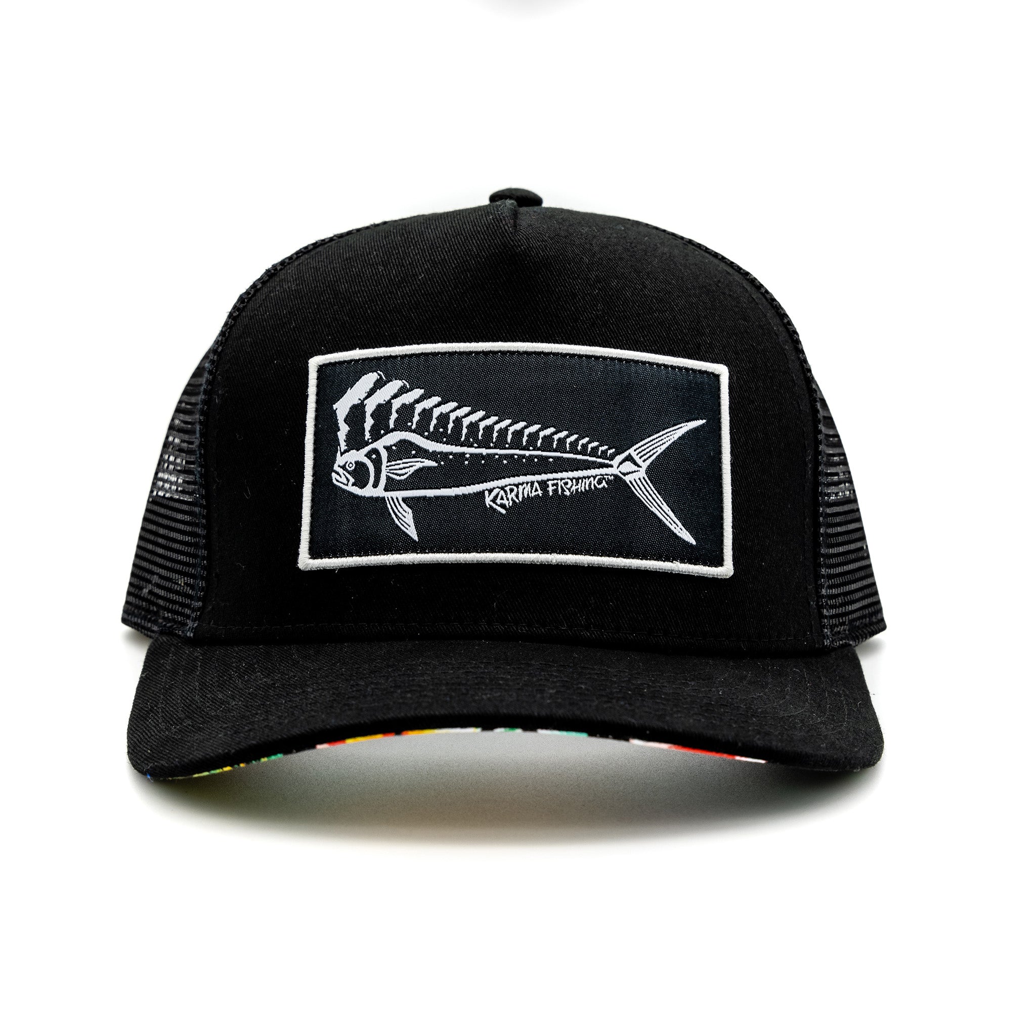 Florida Mahi Trucker, Black with Floral