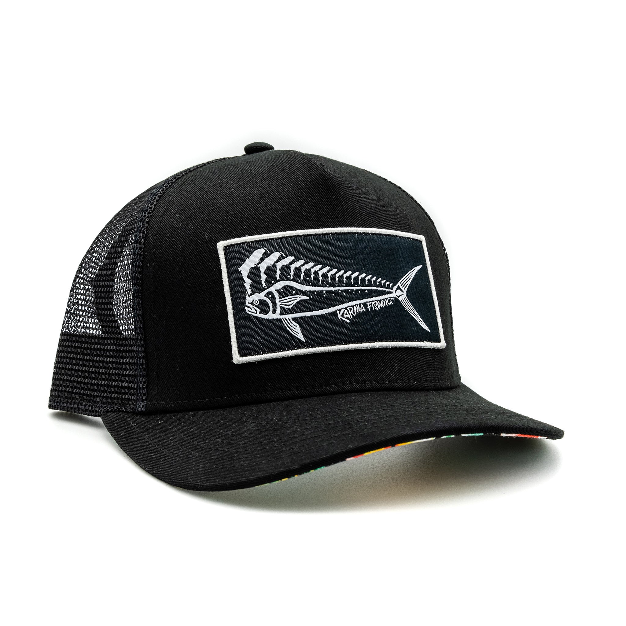 Florida Mahi Trucker, Black with Floral