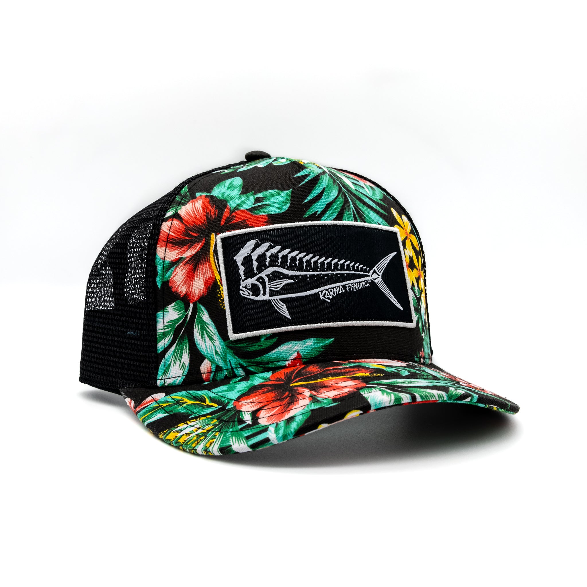 Florida Mahi Trucker, Floral/Black
