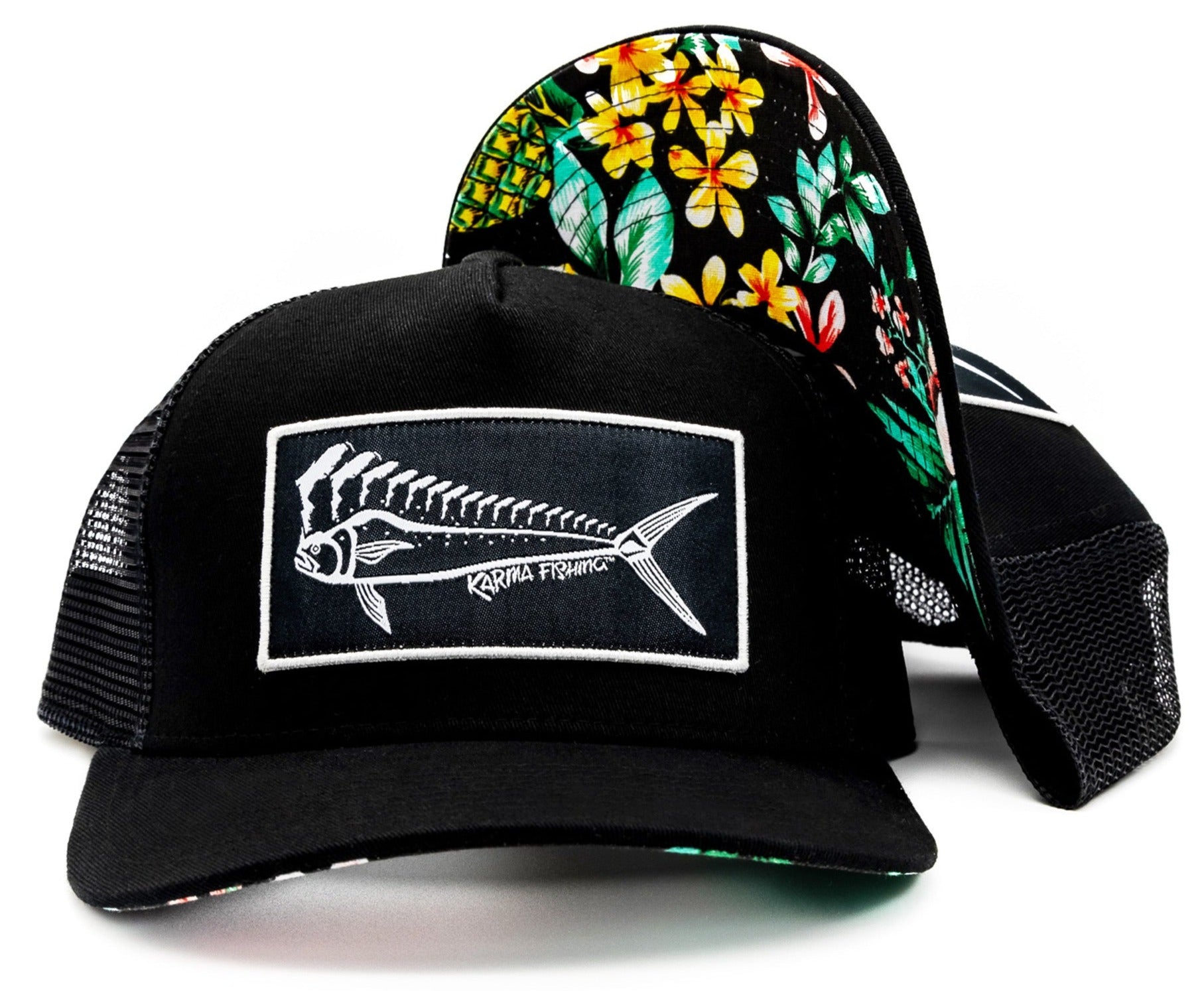 Florida Mahi Trucker, Black with Floral