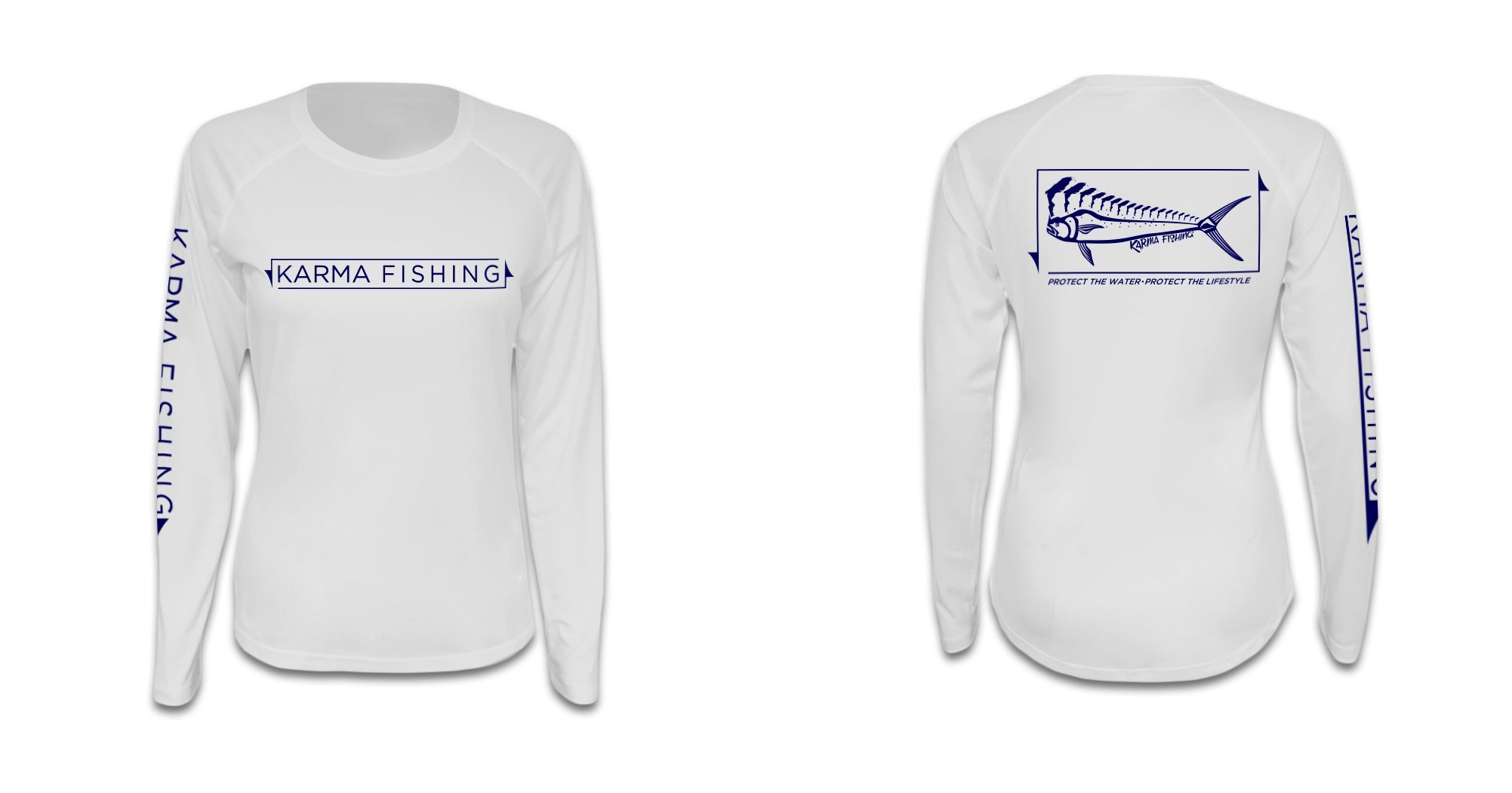 Womans Performance Fishing Shirt - White – Karma Fishing Company