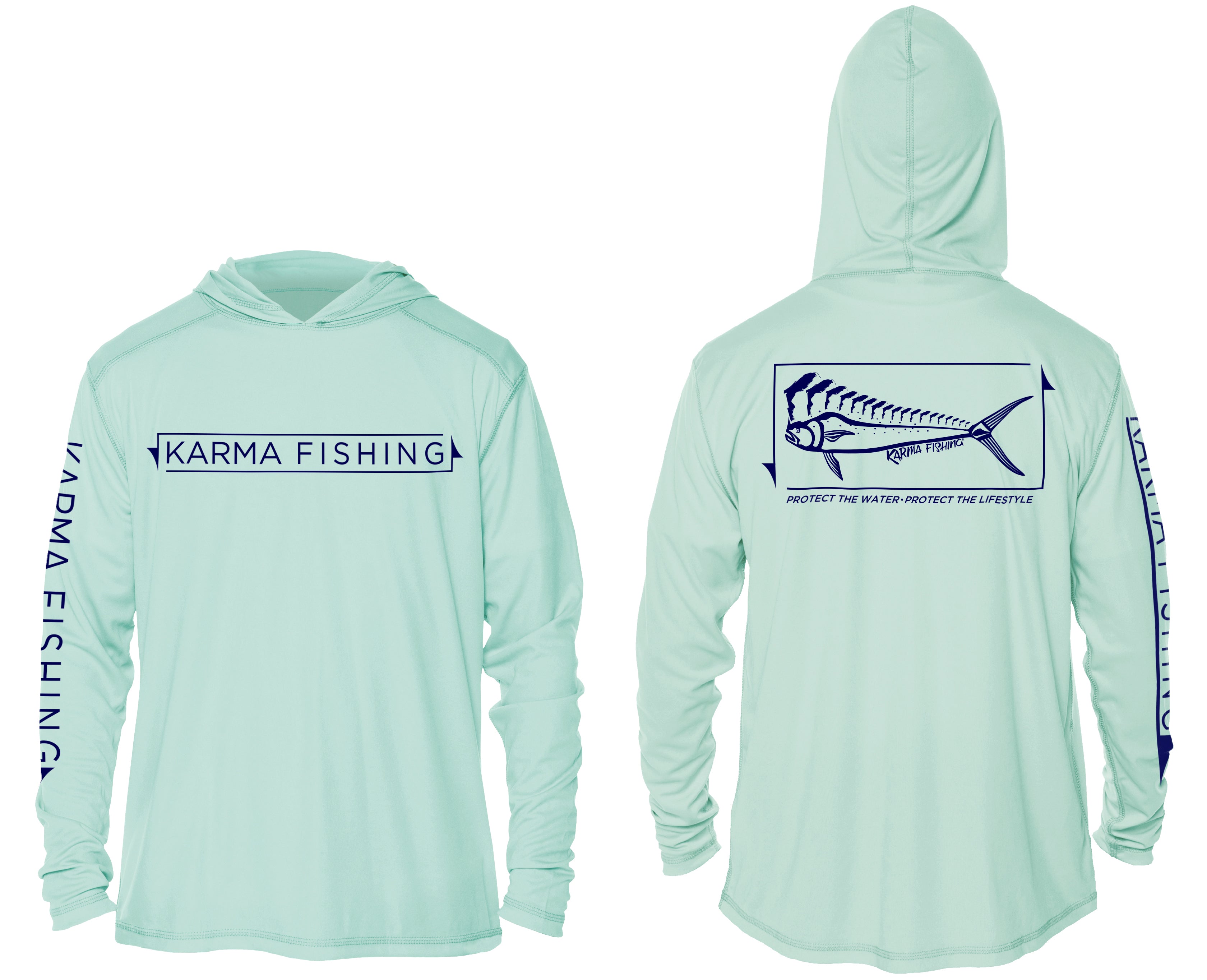 Womens Tech Fishing Shirt Hooded - Flyer Teal x Large