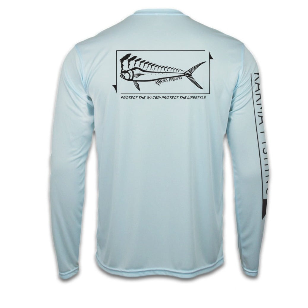 Aqua Design Men Saltwater Vented Long Sleeve Camo Flats Fly Fishing Shirt