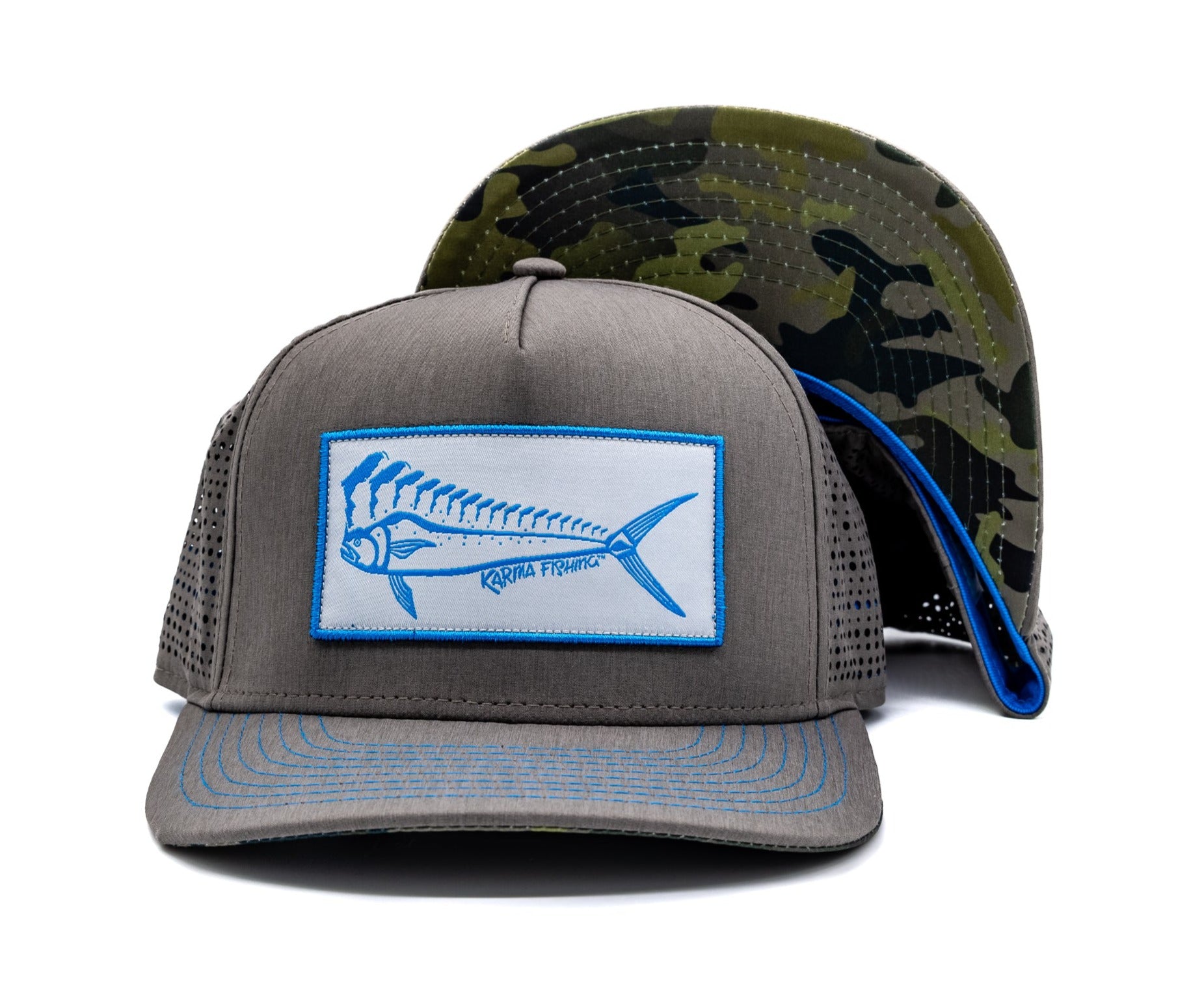 Waterman Trucker Grey/Blue/Camo – Karma Fishing Company